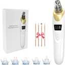 2026 Pore Vacuum Blackhead Remover, Rechargeable Facial Pore Cleaner with 3 Suction Modes, 5 Replaceable Heads & 4 Extraction Tools, Deep Cleansing Skin Care Tool for Face Nose, Gift for Women-Gold