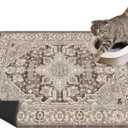 Lovewag Washable Kitty Cat Litter Trapping Mat 2 PCs, Large Reusable Litter Mat for Cat and Kitty, 36x48 Inches, Cat Litter Mat Waterproof Non-Slip Compatible with Cat Box - Caramel Creme (Brown)