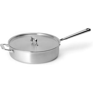 Misen 5-Ply Stainless Steel Sauté Pan with Lid - Versatile, Durable, Dishwasher and Oven Safe - Even Heating, Ergonoic Stay-Cool Handle - For Searing, Braising, and More - 3 QT