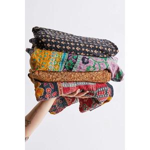 Royal Craft Indian Vintage Kantha Quilt Handmade Throw Reversible Cotton Blankets 1 Quilt Assorted Colors RCKQT0096 RCKQT0096 55X85 Inches