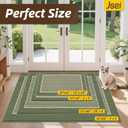 JSEI Dirt Trapper Door Mat 32"x48", Non-Slip Washable Doormats Entryway Rugs, Trap Dirt Absorbent Welcome Mat, Low Profile Floor Mats for Front Back Door and Entrance, Green