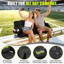 Wide Stadium Seat with Back Support for Bleachers Extra 5" Thick Padded Cushion 6 Reclining Positions Lumbar Support Pillow & Cup Holder Portable Stadium Chair for Sports Events, 25 in