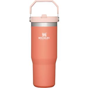 STANLEY IceFlow Stainless Steel Tumbler - Vacuum Insulated Water Bottle for Home, Office or Car Reusable Cup with Straw Leak Resistant Flip Cold for 12 Hours or Iced for 2 Days, Grapefruit, 30OZ