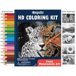 Crayola HD Coloring Kit, 30 Colored Pencils & 20 Adult Coloring Pages, Coloring Set for Adults & Teens, Coloring Supplies