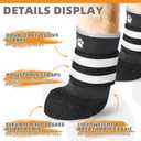 KOOLTAIL Dog Shoes for hot/Cold Pavement, Waterproof Dog Booties to Prevent Licking for Small Medium Large Size Dogs, Anti-Slip Dogs Boots & Paw Protectors Socks for Hardwood Floor, Black S