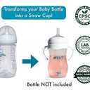Straw Cup Conversion Kit for Philips Avent Natural Baby Bottles 2-Count, Food Grade Silicone Straw Nipples and Weighted Straw, Bottle Handles, Cleaning Brush, BPA-Free, Sippy Transition, 6+ Months