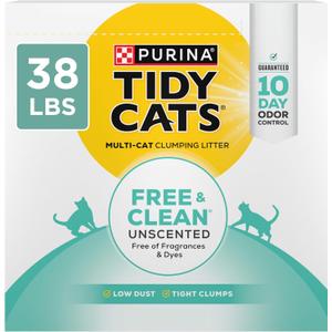 Purina Tidy Cats Free and Clean Unscented Cat Litter - 38 lb. Box (38 Pound (Pack of 1))