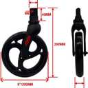 2PC 8" Front Wheel with Front Fork Drive, Rollator Walker Replacement Wheel, Rollator Front Caster and Drive Fork Assembly, Fits Oval Flat Tube Construction (1 Pair)