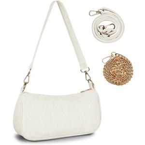 FITDON Small Shoulder Bag for Women, Corduroy Hobo Tote Handbag Clutch Purse Crescent Underarm Bag Y2k Crossbody Bags