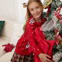 PATPAT Girls Sweatshirts Size 5-14 Years Graphic Pullover Long Sleeve Crewneck Shirt Cute Cartoon Casual Clothes for Girls (Red)