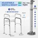 Loyoda Foldable Toilet Safety Rails for Seniors - Adjustable Toilet Safety Frame & Toilet Handles for Elderly & Disabled, Fits Most Toilets, 350lb Capacity, Gray