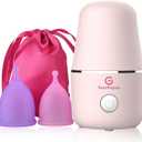 ROSA RUGOSA Menstrual Cup Steamer, Portable Menstrual Cup Wash Kit, Comes with Two Reusable Period Cup, High Temperature, Great Partner for Women Travel