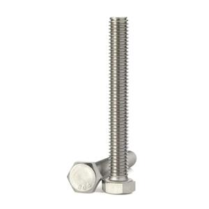 5/16-18 x 2-1/2" Hex Head Screw Bolt, Fully Threaded, Stainless Steel 18-8, Plain Finish, Quantity 10