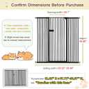 Lumizone Extra Tall Cat Gate 61.02" High Pressure Mounted 29.92"-59.44" Extra Wide 1.37" Gap No Drilling Auto-Close One-Handed Operation Tall Pet Gate for Dogs(Black, 61.02" H x 29.92"-59.44" W)