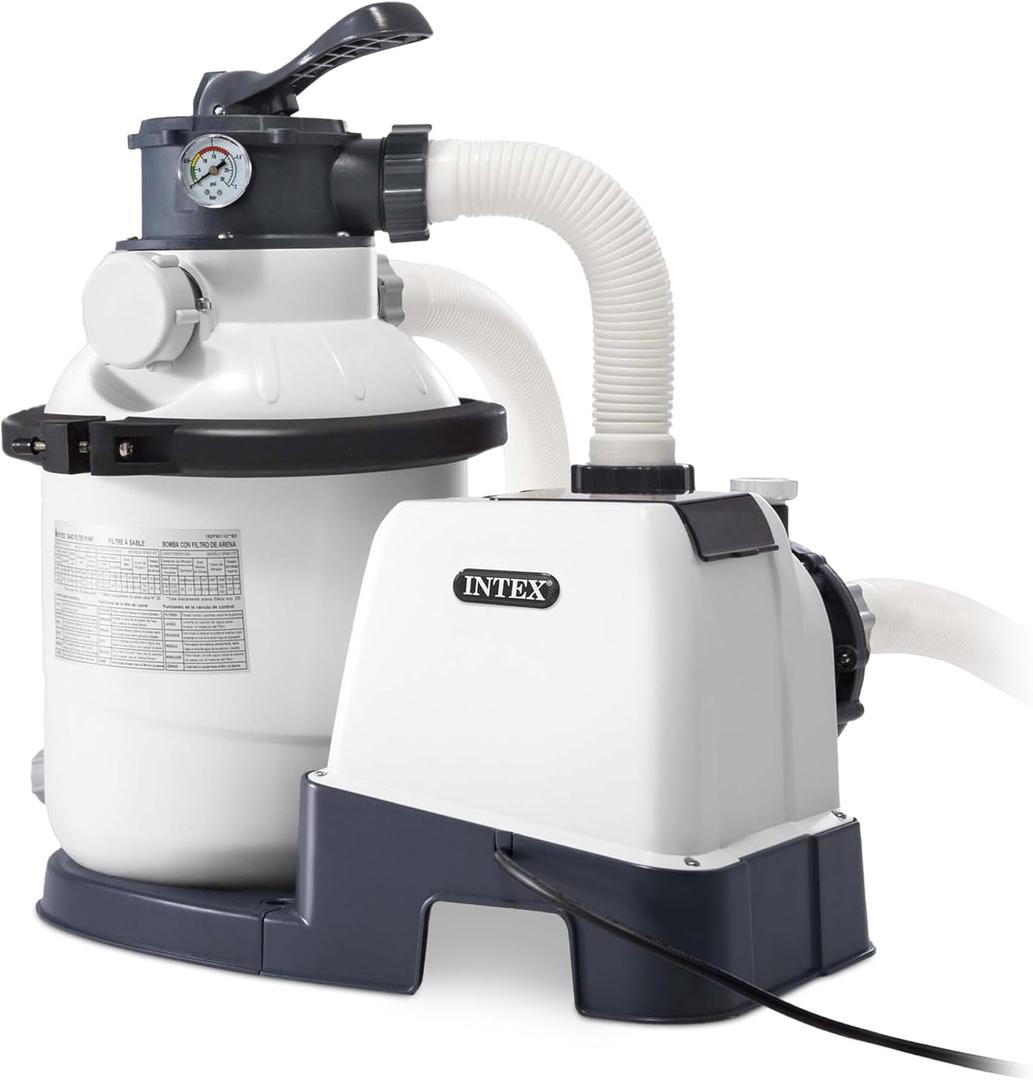INTEX 26643EG SX1500 Krystal Clear Sand Filter Pump for Above Ground Pools, 10in (For pools up to 8400 gallons)