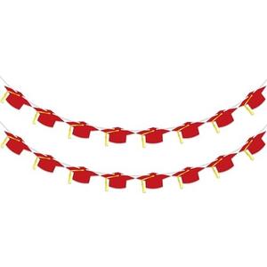 32PCS 2026 Graduation Banner, Hat Congrats Grad Banner with Tassel, Class of 2026 Banner Garland for High School College Graduation Party Decorations Supplies Decor