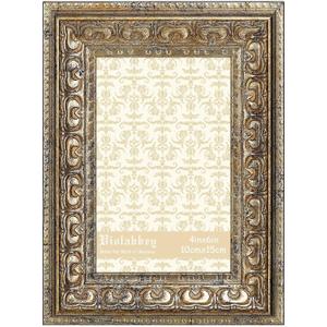 VIOLABBEY 4x6 Picture Frame Gold, Vintage Photo Frame for Wall or Tabletop Display, Classic Design for Office Home Decor, Fits 4x6 Pictures