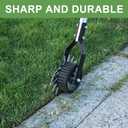 BARAYSTUS Wheel Rotary Edger Lawn Tool, Grass Edge Trimmer, Sidewalk Manual Lawn Edger, Strong 3 Sections Stainless Steel Handle with Cushion Grip, 58.3-Inch