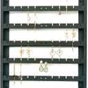 Earring Holder Organizer, 7 Layer Wall Mounted Ear Stud Display Storage, Black Metal Large Capacity Earring Organizer Hanging