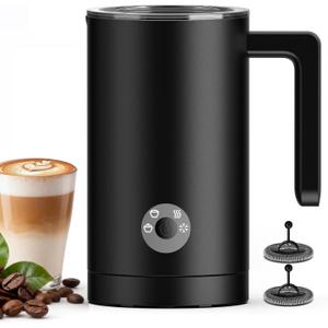 4-in-1 Electric Milk Frother & Steamer – Automatic Frother Machine, Barista-Style Hot & Cold Foam for Lattes, Cappuccinos, Iced Coffee, Quiet, One-Touch, Easy to Clean