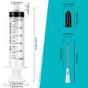 3 Pack 60ml Syringe with 55.1” Tube and Needle 16G 1.5”, Large Luer Lock Syringes with Cap for Fluid Suction Injector, Drawing Oil, Fluid, Water, Lab