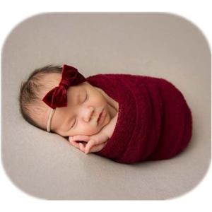 Coberllus Newborn Baby Photo Props Wrap Cloth Blanket Swaddle for Boys Girls Photography Shoot (Red)