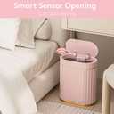 ELPHECO Sensor Trash Can 2 Gallon Waterproof Motion Sensor Trash Can, Automatic Bathroom Trash Bin, Slim Garbage Can for Dorm Room, Pink Gold