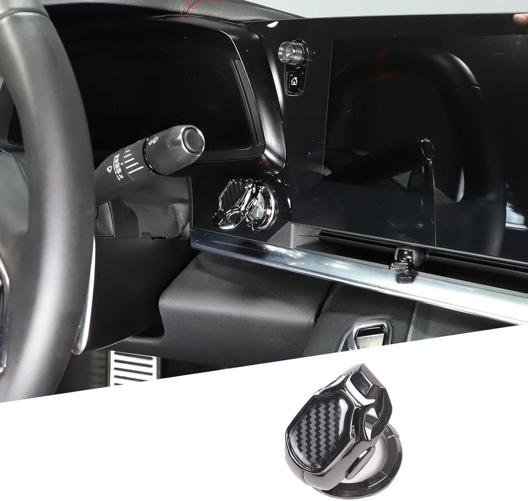Engine Stop Push Start Button Cover Trims Compatible with Chevrolet Corvette C8 Stingray 2020-2026, Ignition Starter Trim Cover Accessories