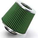 GREEN Inlet Cold Air Intake Cone Replacement Performance Washable Clamp-On Dry Air Filter (2.75")