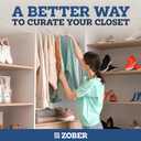 Zober Velvet Hangers 50 Pack - Ivory for Coats, Pants & Dress Clothes - Non Slip w/ 360 Degree Swivel, Holds up to 10 lbs - Strong Felt Hangers for Clothing