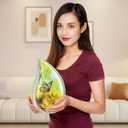 M MEILINXU Cremation Urns for Human Ashes Adult Female & Male, Urn for Ashes for Women & Man, Funeral Decorative Teardrop Urn, Yellow Butterfly and Flower, Large Tear Drop - Full Size