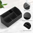 Luxspire Bathroom Counter Organizer, 5 Slots, Matte Black | Toothbrush Holder for Bathroom, Marble Bathroom Accessories for Toothbrush Toothpaste