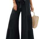 Blooming Jelly Women Casual Pants Wide Leg Trousers High Waisted Pant Trendy Vacation Outift 2025 (Large, Black)