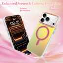 OOK Magnetic Color-Shifting Iridescent Case for iPhone 17 Pro Max, Pink | Compatible with MagSafe, Fluorescent Glitter Bling Shockproof Cover for Women & Girls