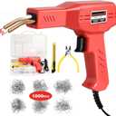 ATOLS Upgraded Plastic Welder, 1000PCS Staples, Pure Copper Transformer, Rapid Heating, Plastic Welding Kit, Hot Stapler Kit, Plastic Welder Gun Kit, Car Bumper Repair Kit, Plastic Repair Kit (Red-Corded)