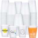 Jingmore 100 Pcs 12 oz Clear Frosted Plastic Cups Bulk for Wedding Stadium Blank Plastic Drinking Frosted Cups Disposable Party Tumblers for Wedding Painting Stadium Events Marketing (White)