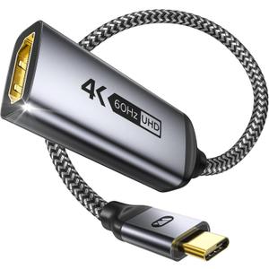 Warrky USB C to HDMI Adapter 4K 60Hz,HDMI 2.0, HDR Stable Image Delivery Braided Type C to HDMI Adapter, Thunderbolt 3/4 Compatible with iPhone 15 Series, MacBook Pro/Air, iPad Pro, Galaxy, XPS