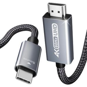 BENFEI USB C to HDMI 6 Feet Cable [4K@60Hz, Aluminum Shell, Nylon Braided], USB Type-C to HDMI Cable [Thunderbolt 3/4/5] Compatible for MacBook Pro/Air/iPad Pro 2023/2022/2021/2020/2019, Gray
