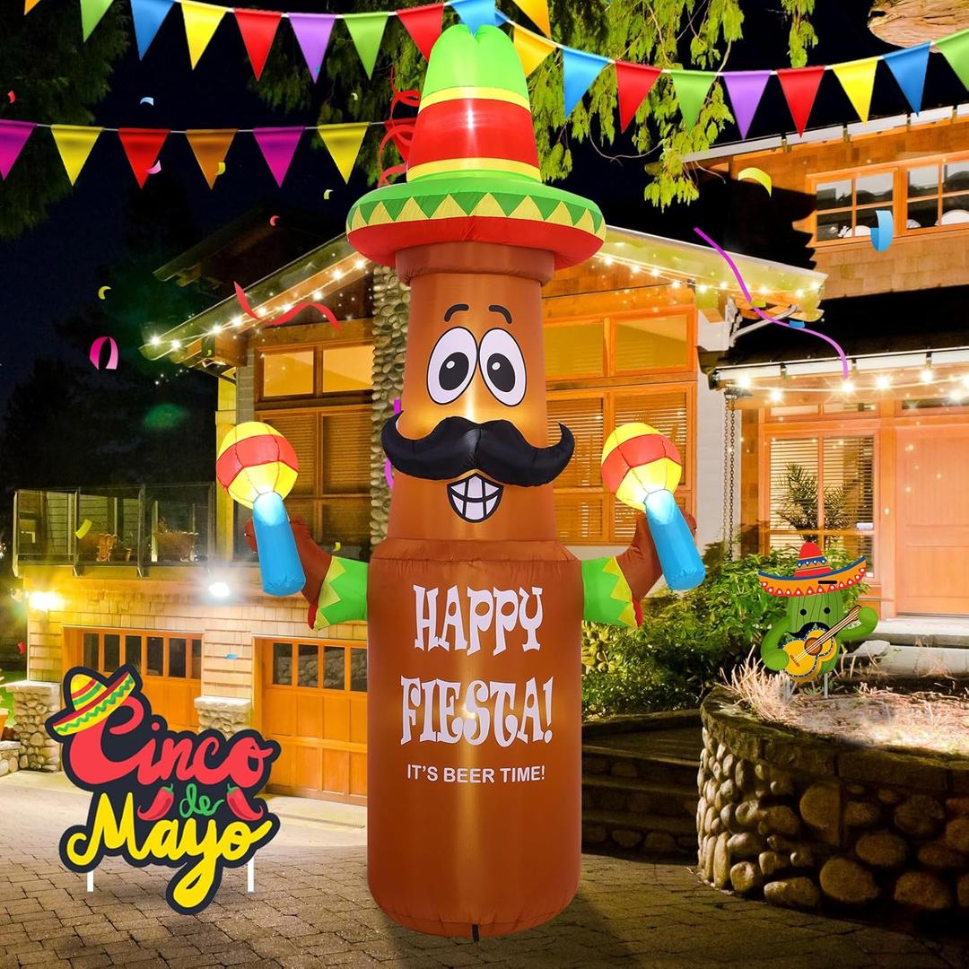 10FT Carnival Inflatable Decorations, Outdoor Holiday Inflatable Decorations with LED Lights