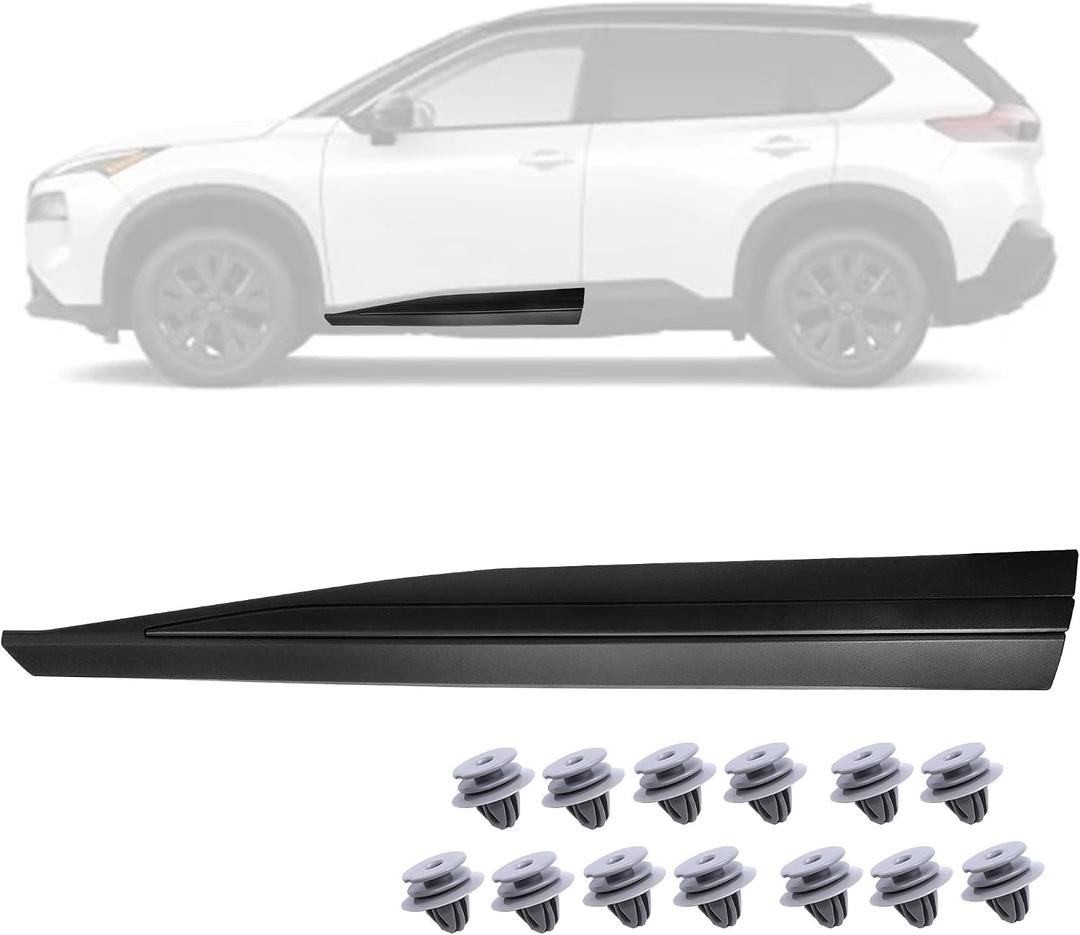 Front Left Side Lower Door Molding Trim Lower Door Decorative Protective Panel Compatible with Nissan Rogue 2021 2022 2023 Replace 80871-6RR0A 808716RR0A