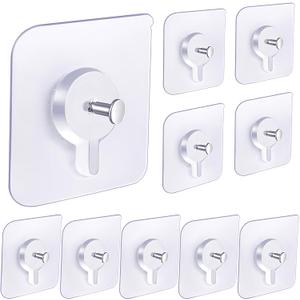 Adhesive Hooks for Wall(13lb Max), Wall Hangers Without Nails for Photos Frames, Utility Waterproof and Oil Resistant Hooks for Decorations and Bathroom Kitchen Racks -10 Pack