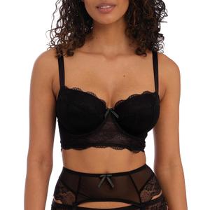 Freya Women's plus-size Freya Fancies Underwire Longline Bra (34F, Black)