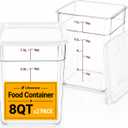 2 Pack 8Qt Clear Food Storage Containers with Lids – BPA-Free Stackable Kitchen Organizer for Pantry, Fruits, Vegetables, Meal Prep & Dough Proofing