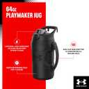 Under Armour Half Gallon Water Bottle Insulated, 64oz Insulated Water Bottle with Handle, Fence Hook, Leak Resistant, for Baseball, Football & More - Black/Black