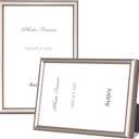 4x6 Picture Frame Champagne Brushed Modern Simple Thin Aluminum Metal Photo Frame with HD Real Glass, Display for Tabletop and Wall Collage. (2 Pack)