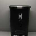 simplehuman 50 Liter / 13 Gallon Semi-Round Kitchen Step Trash Can with Secure Slide Lock, Black Plastic