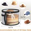 Clear Organizers Hat Box, Cowboy Baseball Cap Storages Box, Hat Organizer Storage Display Case, Wide Brim Hats Boxes for Women Storage, Room Organization (Gray)