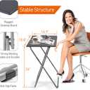 Garden 4 you Folding TV Tray Table TV Dinner Trays Tables for Eating,Stable Tv Trays Table 25In, Folding Tray Side Table, Foldable Snack Tables for Bed & Sofa, 15 x 18.9 x 26 in (Grey,2PC)