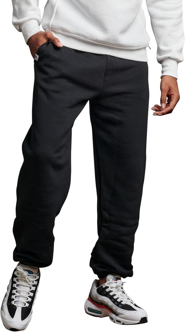 Russell Athletic Men's Dri Power Fleece Elastic Bottom Sweatpants, Relaxed Fit, Moisture Wicking, with or Without Pockets (Medium)