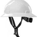 White Full Brim Hard Hat, OSHA Approved Construction Helmets for Men, 4-Point Adjustable Suspension, ANSI Z89.1